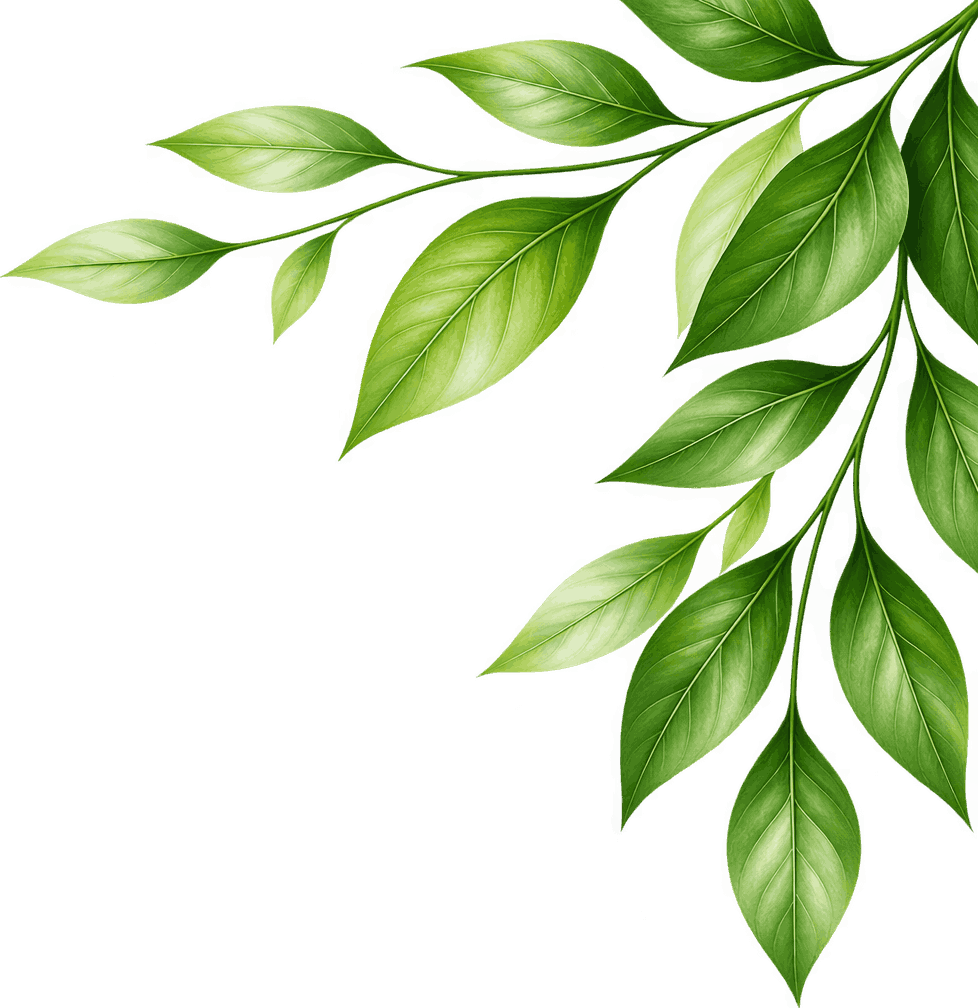 Organic Leaf Decoration Top Right